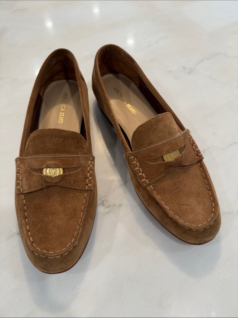 Veronica Beard Penny Suede Coin Loafer Hazelwood Size 7
